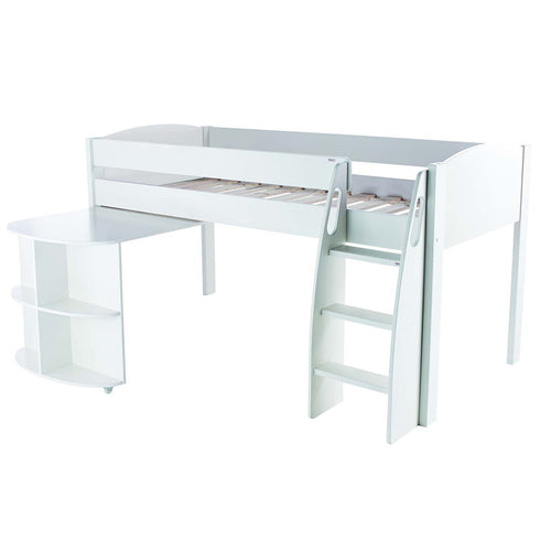 Stompa UNOS Midsleeper White + Pull Out Desk